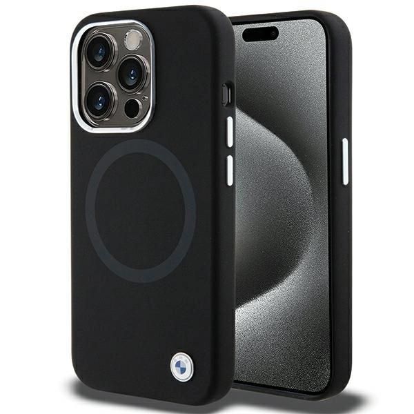 Bmw Bmhmp15Xsilbk2 Iphone 15 Pro Max 6,7 Czarny/Nero Firma Liquido Silicone Magsafe-image