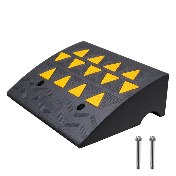 Vevor 1X Rampa Per Soglie Rampa Per Soglie Di Porte In Gomma Piena Capacità Di Carico Fino A 15 Tonnellate. Portata Fino A 15 Tonnellate Rampa Per Cordoli 49,1X37X15,2Cm Rampa Per Sedie A Rotelle Rampa Di Accesso Rampa In Gomma Adatta A Terreni Irregolari Cordoli-image