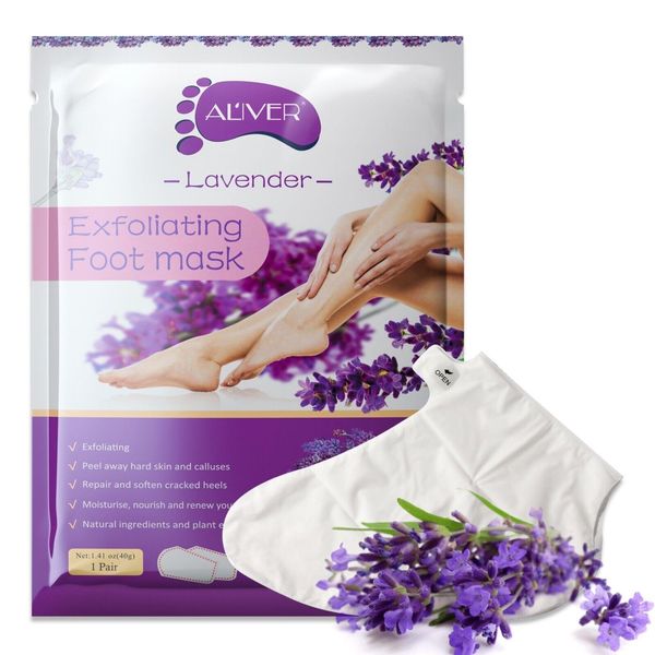 Maschera Per I Piedi Scrub Per I Piedi Cura Dei Piedi Calzini Anti Calli Rimozione Calli Lavanda, Quantità:5 Paia-image
