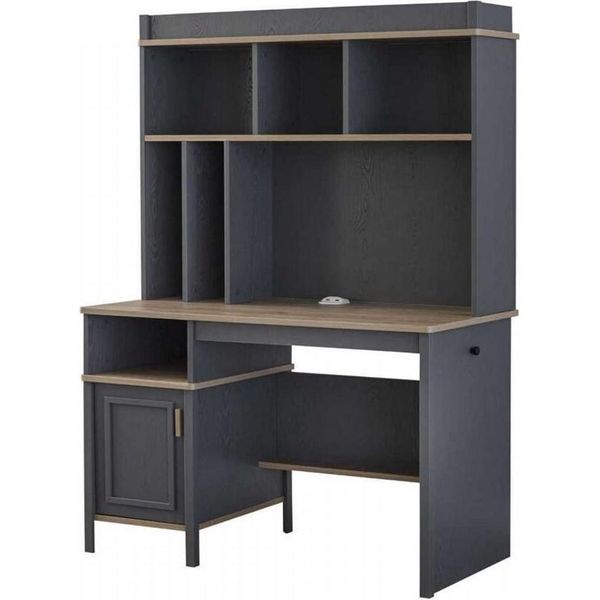 Scrivania Scaffali Scrivania Per Ufficio Scrivania Per Computer Legno Grigio Camera Dei Bambini-image