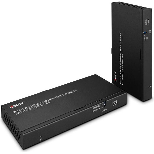 Lindy 70M Cat.6 Hdmi 4K60, Audio, Ir E RS-232 Estensore Hdbaset Con Arc-image
