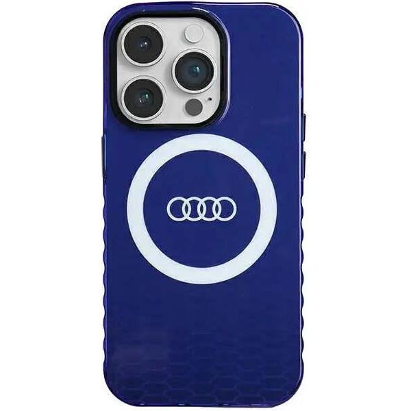 Audi Iml Big Logo Magsafe Custodia Iphone 14 Pro 6.1 Niebieski/Blu Navy Custodia Rigida Au-Imlmip14P-Q5/D2-Be-image