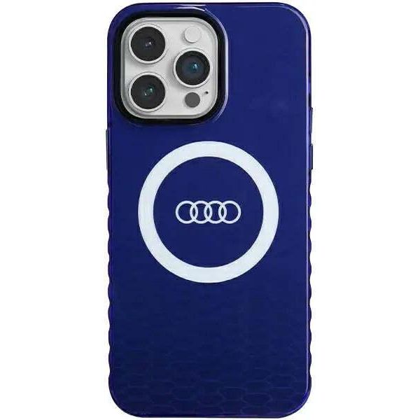 Audi Iml Big Logo Magsafe Custodia Iphone 14 Pro Max 6.7 Niebieski/Blu Marino Custodia Rigida Au-Imlmip14Pm-Q5/D2-Be-image