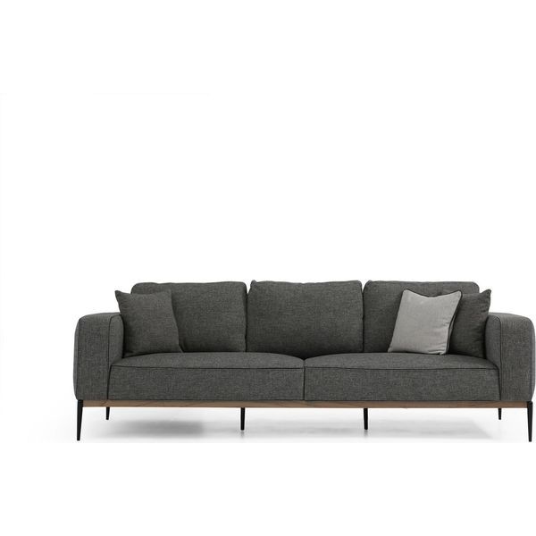Divano A Quattro Posti Divani In Tessuto A 4 Posti Design Moderno Soggiorno Grigio-image