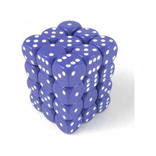 Set Di Cubi Chessex W6X36 Viola Opaco/Bianco-image
