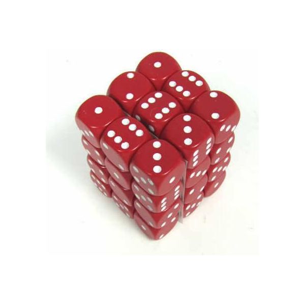 Set Di Cubi Chessex W6X12 Rosso Opaco/Bianco-image
