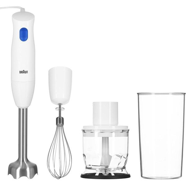 Braun MQ10.202M Frullatore Manuale Multiquick 1 Extra Light Con Caraffa In Acciaio Inox E Sistema Easytwist, Incluso Tritatutto-image