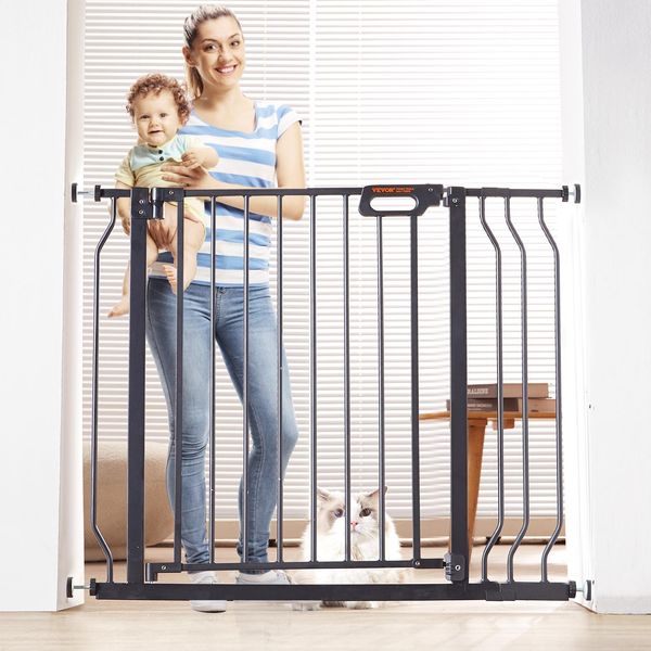 Vevor Cancelletto Di Sicurezza Per Porte, Cancelletto Barriera, Cancelletto Per Scale, Larghezza 749-990 Mm Cancelletto Per Bambini, Cancelletto Per Animali, Cancelletto Per Scale, Orientabile Su Entrambi I Lati Altezza 762 Mm, Cancelletto Per Bambini Nero Senza Foratura-image