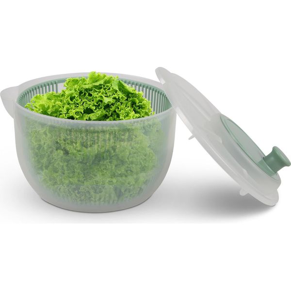 Centrifuga Per Insalata ( 2,7 Litri, Ø20Cm ) Senza Bpa, 3In1 - Centrifuga, Colino E Insalatiera, Manovella 3D - Per Girare Senza Sforzo, Asciugatrice Per Insalata-image