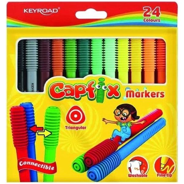 Pennarelli Keyroad 24 Colori, Triangolari, Lavabili, Combinabili, Scatola-image