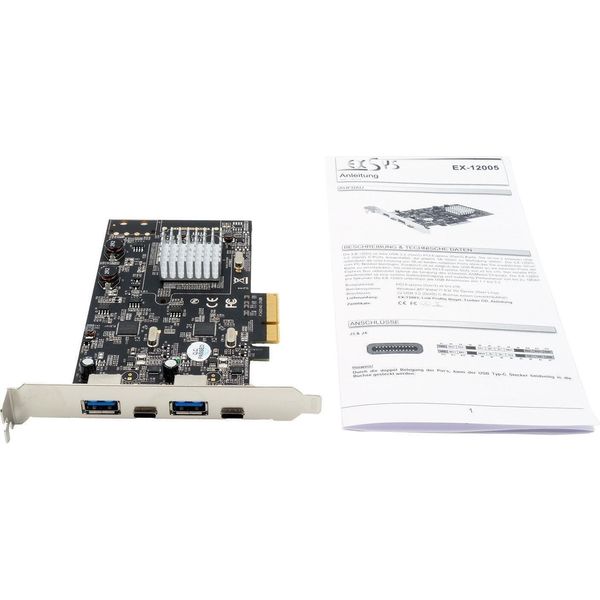 Exsys EX-12005 Scheda D'interfaccia/Adattatore Usb 3.2 Gen 2 (3.1 Gen 2) Incorporato (EX-12005)-image