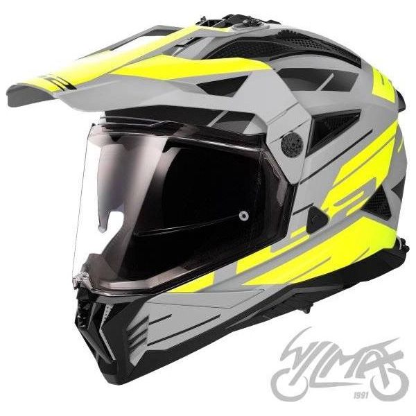 LS2 MX702 Casco Da Motocross Pioneer Ii Namib, Grigio Opaco/Giallo Neon, M (57/58)-image
