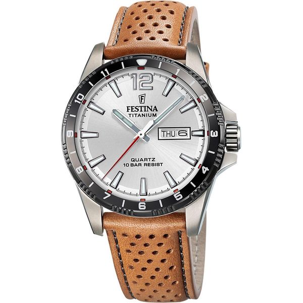 Festina F20699/1 Orologio Da Uomo In Titanio Marrone Chiaro/Argento-image