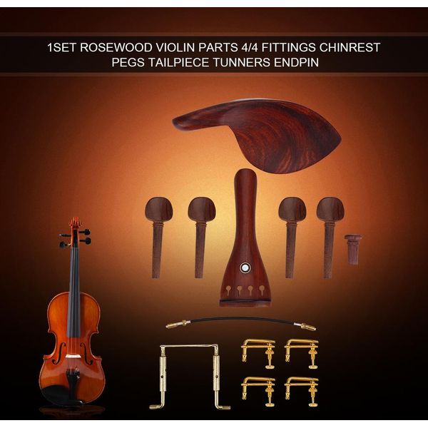 Accessori Per Violino 4/4, Accessori Per Violino In Palissandro, Cordiera Per Violino, Puntale Per Violino, Accessori Per Violino-image