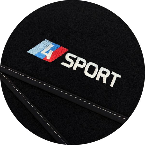 Set Di Tappetini Sportivi In Velluto Per Bmw 4 G22 Coupé (Dal 2021) - 4 Pezzi - Perfetta Vestibilità-image
