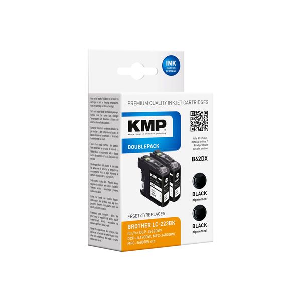 Kmp Printtechnik Ag 1529,4021 Kmp Patrone Brother LC-223BK Black Doppelp. 2X550S. B62DX-image