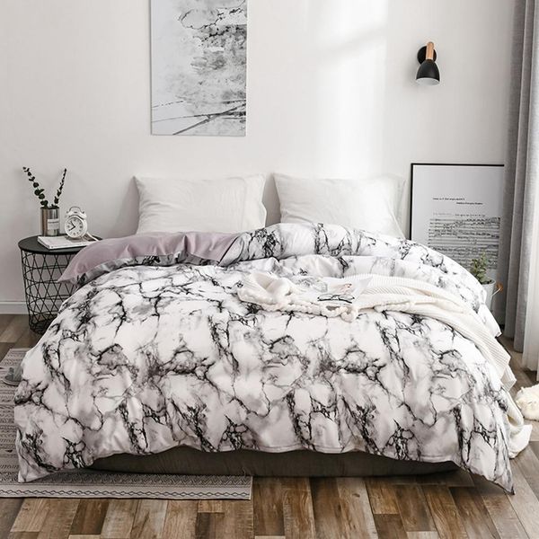 Biancheria Da Letto Marmorizzata, Biancheria Da Letto Confortevole, Set Di Biancheria Da Letto, Set Di Copripiumini, Set Di Copripiumini, Accessori Da Letto-image