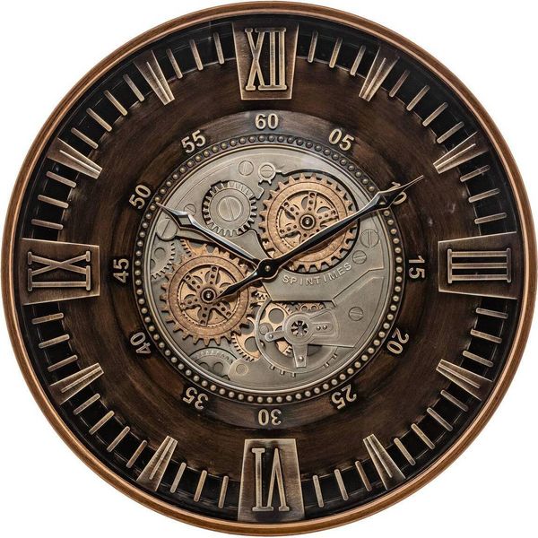 Atmosphera Interior Designer - Mechanische Uhr Yoni Metall Braun D59Cm-image