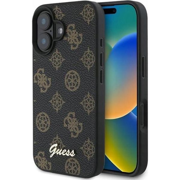 Guess Guhmp16Mpgpysk Custodia Rigida Per Iphone 16 Plus 6.7 Czarny/Neropoliuretanopeony Script Magsafe-image