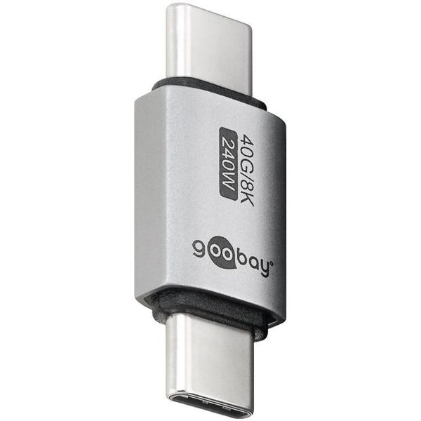 Goobay 74448 Adattatore USB-C™ Dritto, USB4™, Argento - Connettore USB-C™ > Connettore USB-C™-image