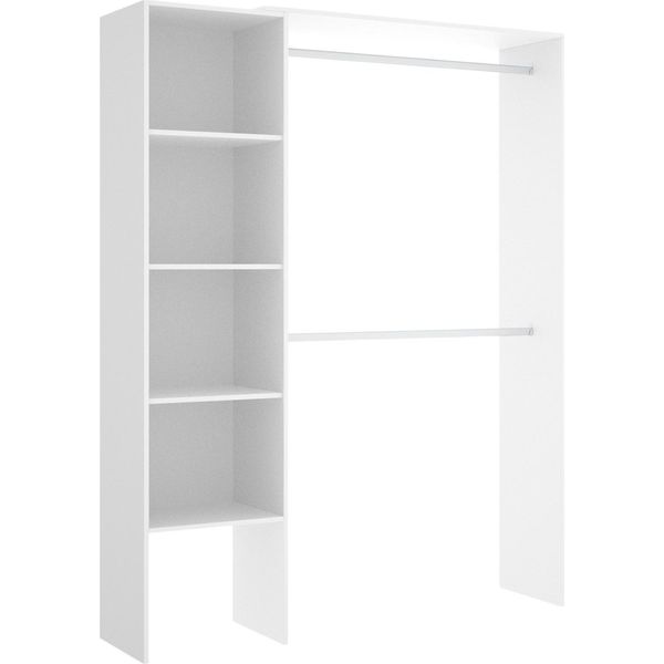 Dmora Guardaroba Grande Acquata 40X187H Cm Bianco, Appendiabiti 6 Vani-image