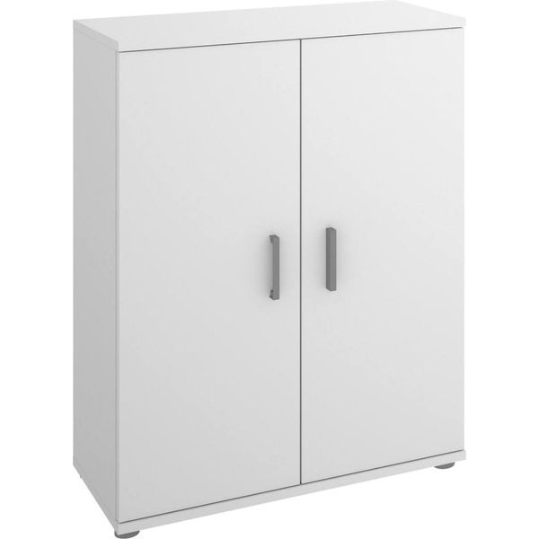 Dmora Armadio Multiuso 2 Ante Ararat 35X80H Cm Bianco, 2 Ante 2 Vani-image