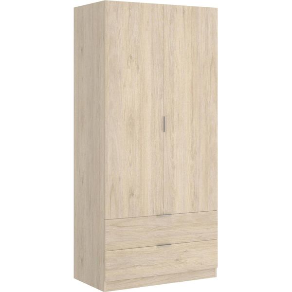 Dmora Guardaroba 2 Ante Anya 52X184H Cm Marrone Rovere, Appendiabiti 2 Ante-image