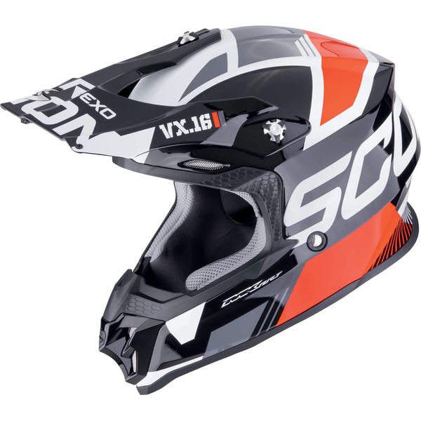Casco Da Motocross Scorpion VX-16 Evo Air Analog Nero Rosso Taglia Xl-image