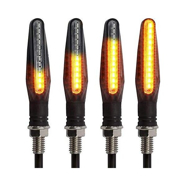 4Pcs 12V 12LED Che Scorre Led Indicatori Di Direzione Del Motociclo Luce Luce Gialla-image