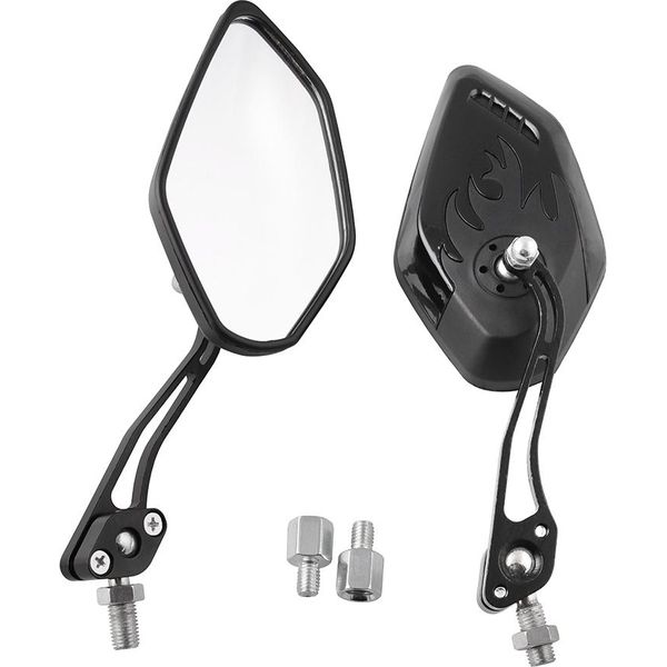 1 Paio 8/10Mm Universale Moto Specchio Vista Posteriore Lato Fresco Moto Nero-image
