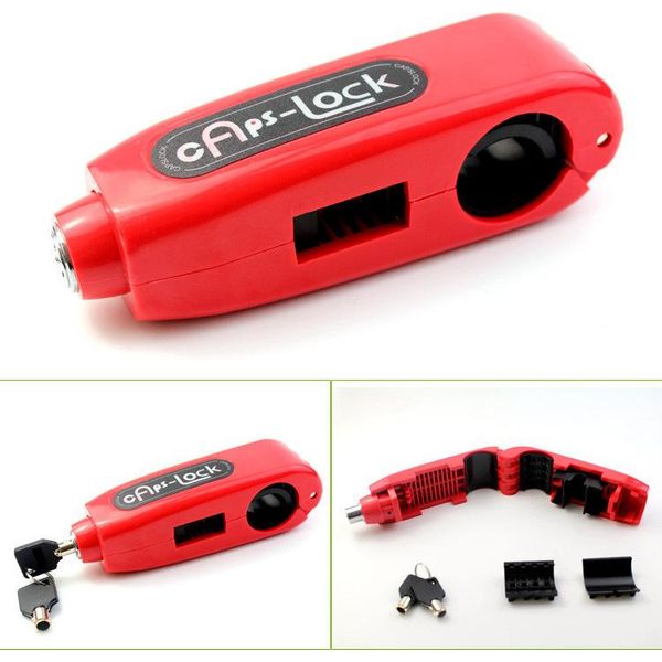 Moto Trottle Handlebar Lock Best Heavy Duty Anti-Theft Portable Per Red-image