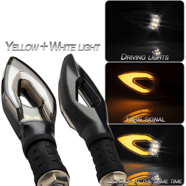 1 Coppia Moto Segnale Di Svolta Peach Cuore A Forma Di Luce Doppio Colore Led Luci Accessori Luce Gialla (Segnale Di Svolta) + Bianco (Giorno-image
