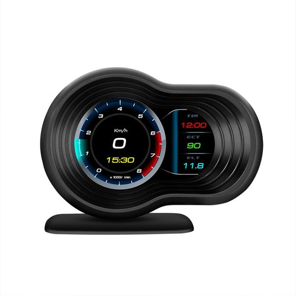F9 Head Up Display Auto OBD2 + Gps Smart Car Hud Gauge Digital Dipstick Safety Alarm Nero-image