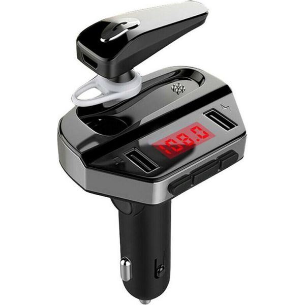 V6 Trasmettitore Wireless Per Auto Fm Caricatore Usb Adattatore Bluetooth A Mani Libere Nero-image