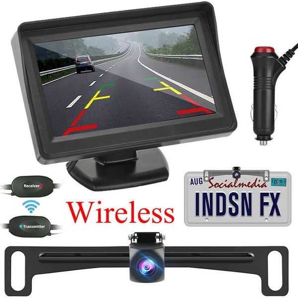 Macchina Fotografica Di Sostegno Dell'automobile Vista Posteriore Hd Sistema Di Parcheggio Visione Notturna Con Monitor Lcd Da 4,3 Pollici Nero-image