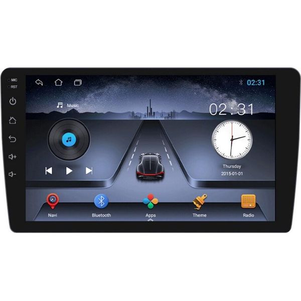 10 Pollici Android 11 Car Player Bluetooth Hands- Free Hd Touch Screen Gps Radio Reversing Display Con 12 Luci-image