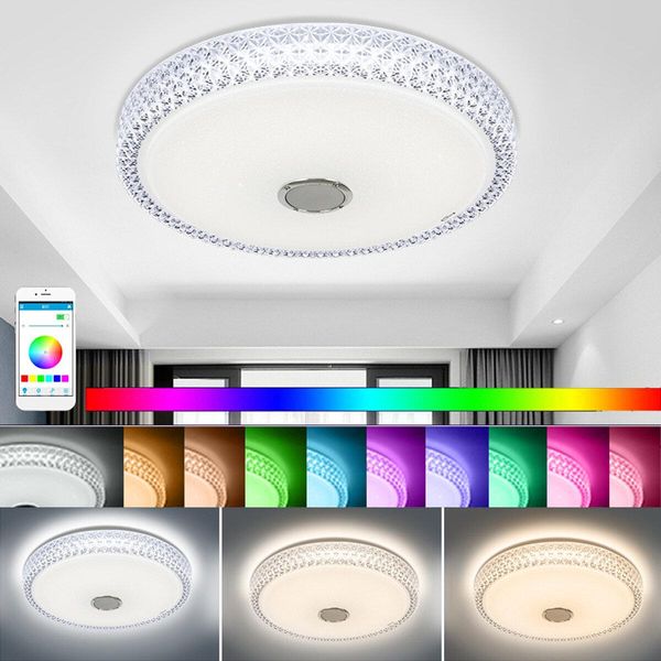 Wifi Led Bluetooth Play Music Plafoniera Intelligente Dimmerabile App Intelligent Voice Remote Rgb Funziona Con Alexa Google Home-image
