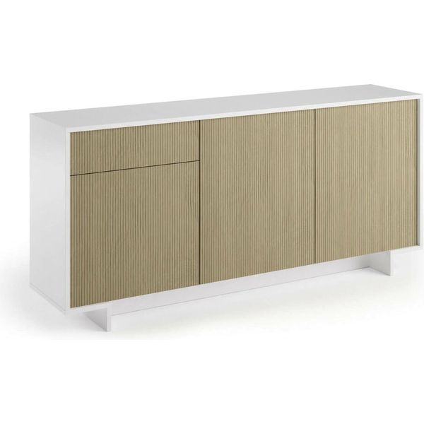 Dmora Credenza Aronne 42X170X78H Cm Bianco, Un Cassetto 4 Vani Italy-image