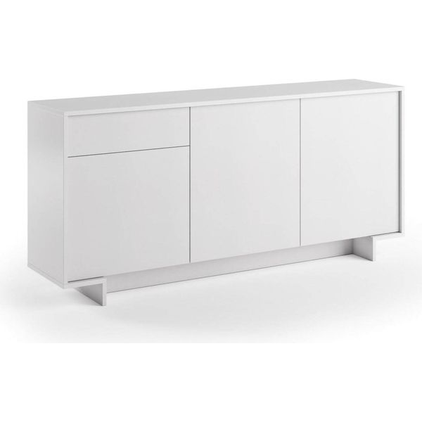 Dmora Credenza Aronne 42X170X78H Cm Bianco, Un Cassetto 4 Vani Italy-image