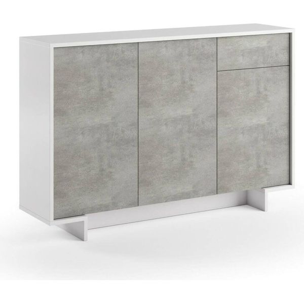 Dmora Credenza Arius 35X134X87H Cm Bianco, Un Cassetto 4 Vani Italy-image
