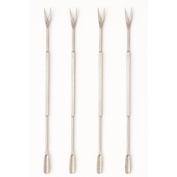 Set Di 4 Pezzi In Acciaio Inox Per Crostacei - Posate Per Frutti Di Mare A Doppia Faccia - Ideale Per Ostriche, Aragoste E Granchi - Argento-image