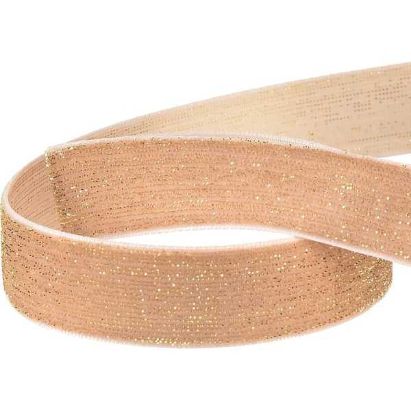 Nastro Di Velluto Glitterato Rosa Oro Fiocco Decorativo 20Mm 10M Per Natale E Matrimonio-image
