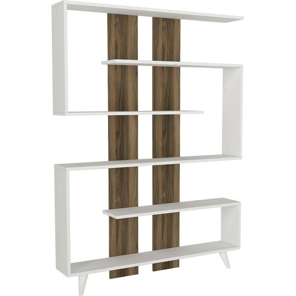 Dmora Libreria Spodumene 20X120X162H Cm Bianco, 5 Ripiani Portata Ripiani 12-image
