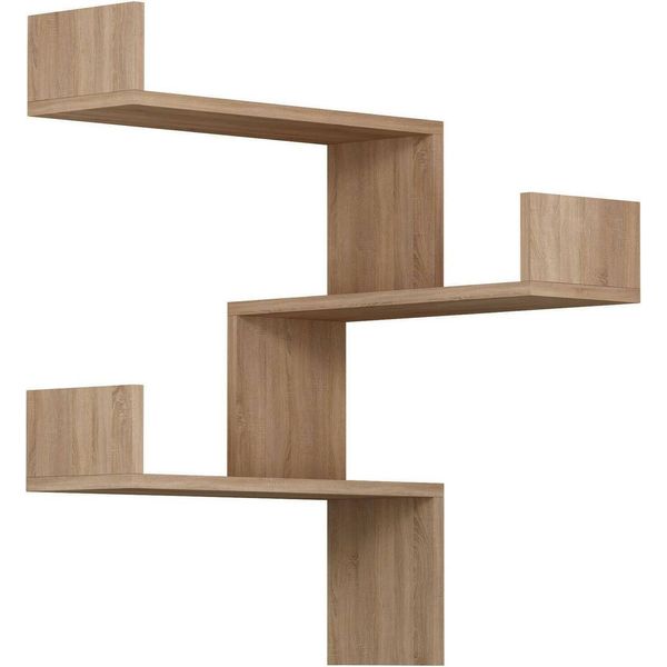 Dmora Mensola Edna 90X60X60H Cm Marrone Quercia, 3 Ripiani-image
