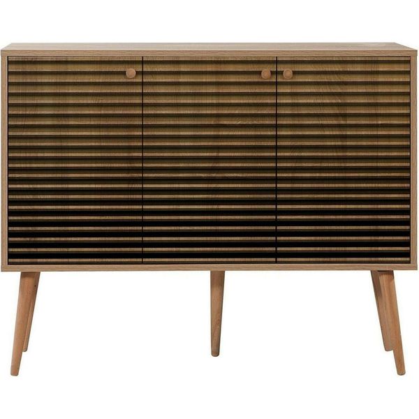 Dmora Credenza Arzumia 36X120X90H Cm Marrone Quercia, Apertura Battente 3 Ante-image