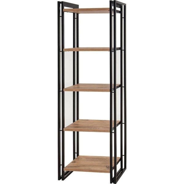 Dmora Libreria Demetria 35X60X180H Cm Marrone, 5 Ripiani Portata Ripiani 35-image