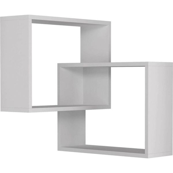 Dmora Mensola Leslie 60X68X68H Cm Bianco Bianco, 3 Ripiani-image