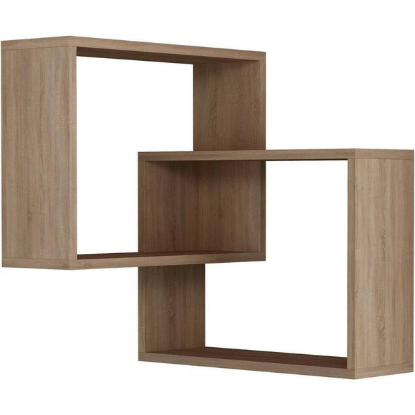 Dmora Mensola Leslie 60X68X68H Cm Marrone Quercia, 3 Ripiani-image