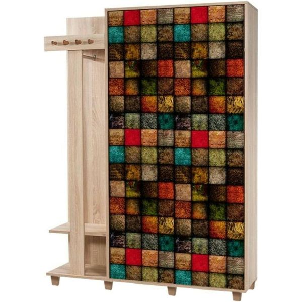 Dmora Mobile Da Ingresso Liana 36X135X194H Cm Marrone Quercia, Appendiabiti 13 Vani-image