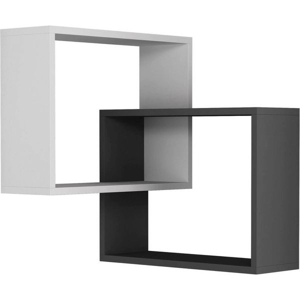 Dmora Mensola Leslie 60X68X68H Cm Bianco Bianco, 4 Ripiani Colore Struttura Nero-image